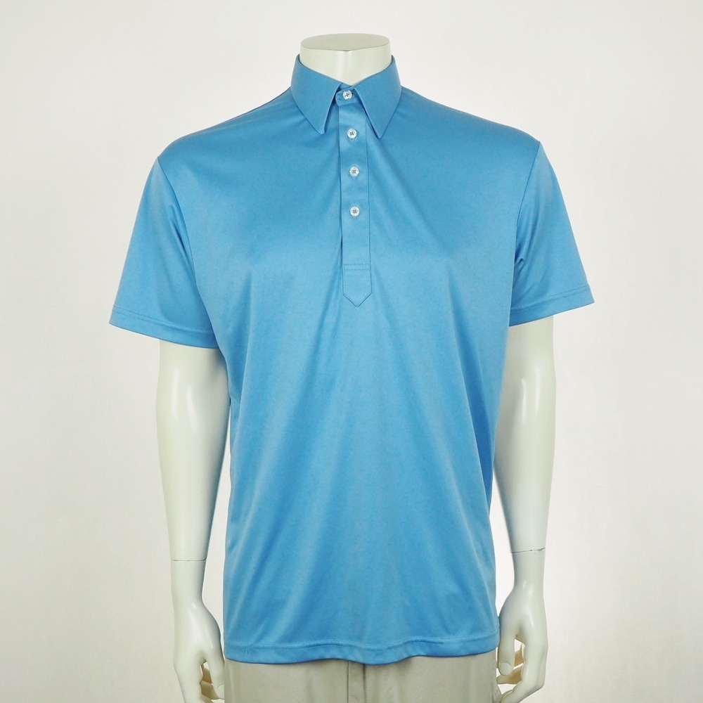 Collars & Co. Dress Collar Golf Polo Shirt Mens Large Blue Wicking Performance